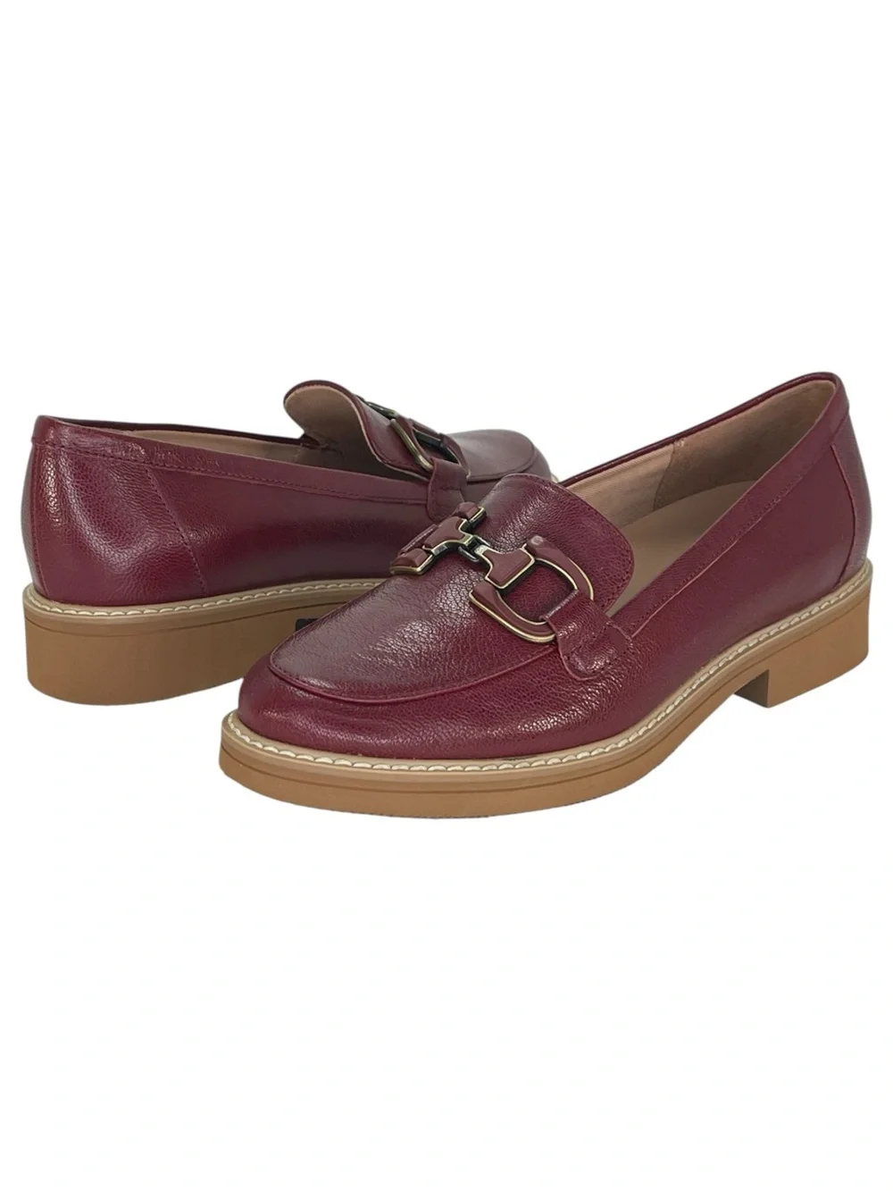Naturalizer Theo Cranberry Leather Womens Loafers Size 5.5M